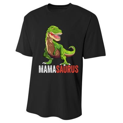 Mamasaurus T Rex Dinosaur Funny Mama Saurus Family Matching Long Sleeve Performance Sprint T-Shirt