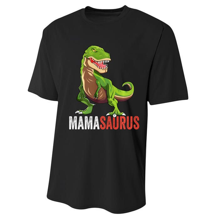 Mamasaurus T Rex Dinosaur Funny Mama Saurus Family Matching Long Sleeve Performance Sprint T-Shirt