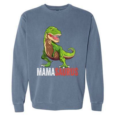 Mamasaurus T Rex Dinosaur Funny Mama Saurus Family Matching Long Sleeve Garment-Dyed Sweatshirt