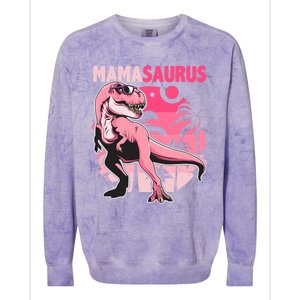 Mamasaurus T Rex Funny Dinosaur Mom Family Matching Gift Colorblast Crewneck Sweatshirt