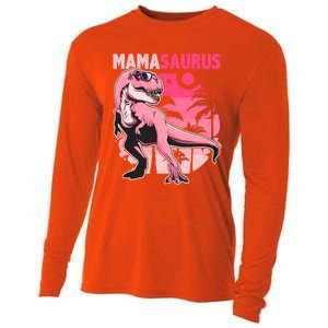 Mamasaurus T Rex Funny Dinosaur Mom Family Matching Gift Cooling Performance Long Sleeve Crew