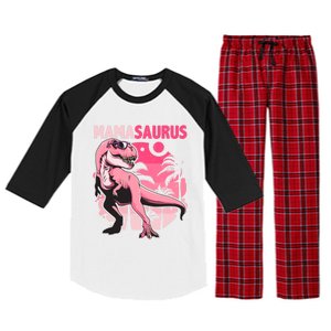 Mamasaurus T Rex Funny Dinosaur Mom Family Matching Gift Raglan Sleeve Pajama Set