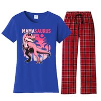 Mamasaurus T Rex Funny Dinosaur Mom Family Matching Gift Women's Flannel Pajama Set