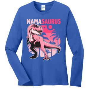 Mamasaurus T Rex Funny Dinosaur Mom Family Matching Gift Ladies Long Sleeve Shirt