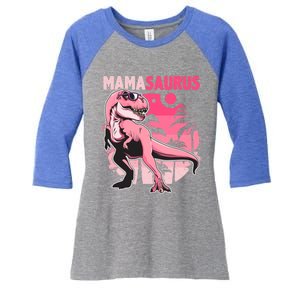 Mamasaurus T Rex Funny Dinosaur Mom Family Matching Gift Women's Tri-Blend 3/4-Sleeve Raglan Shirt