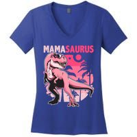 Mamasaurus T Rex Funny Dinosaur Mom Family Matching Gift Women's V-Neck T-Shirt