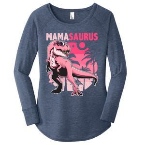 Mamasaurus T Rex Funny Dinosaur Mom Family Matching Gift Women's Perfect Tri Tunic Long Sleeve Shirt