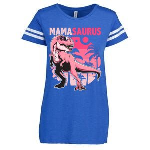 Mamasaurus T Rex Funny Dinosaur Mom Family Matching Gift Enza Ladies Jersey Football T-Shirt