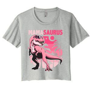 Mamasaurus T Rex Funny Dinosaur Mom Family Matching Gift Women's Crop Top Tee