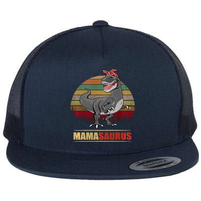 Mamasaurus T Rex Dinosaur Funny Mama Saurus Family Matching Hoodie Flat Bill Trucker Hat