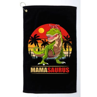 Mamasaurus T Rex Dinosaur Funny Mama Saurus Family Matching Platinum Collection Golf Towel