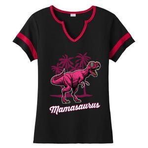 Mamasaurus T Rex Mama Saurus Mom Gift Ladies Halftime Notch Neck Tee