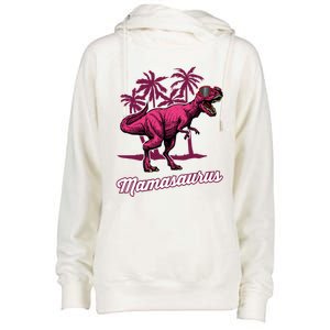 Mamasaurus T Rex Mama Saurus Mom Gift Womens Funnel Neck Pullover Hood