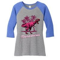 Mamasaurus T Rex Mama Saurus Mom Gift Women's Tri-Blend 3/4-Sleeve Raglan Shirt