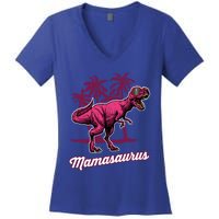 Mamasaurus T Rex Mama Saurus Mom Gift Women's V-Neck T-Shirt