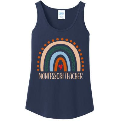 Montessori Teacher Rainbow Appreciation Day Back To School Ladies Essential Tank