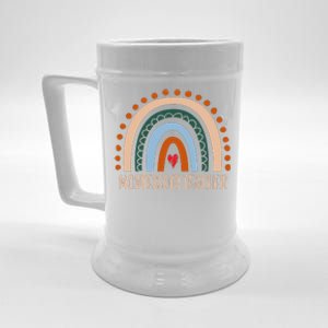 Montessori Teacher Rainbow Appreciation Day Back To School Beer Stein