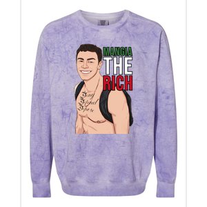 Mangia The Rich Luigi Deny Defend Depose Tattoo Thirst Trap Colorblast Crewneck Sweatshirt