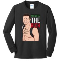 Mangia The Rich Luigi Deny Defend Depose Tattoo Thirst Trap Kids Long Sleeve Shirt