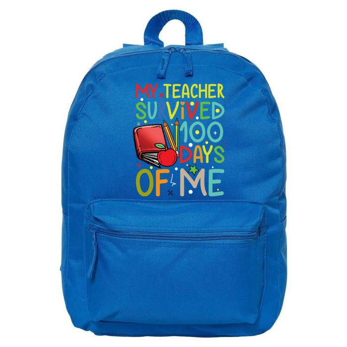 My Teacher Survived 100 Days Of Me Funny School Gift 16 in Basic Backpack