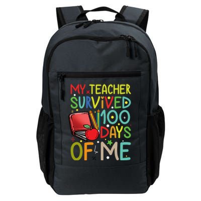 My Teacher Survived 100 Days Of Me Funny School Gift Daily Commute Backpack