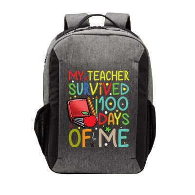 My Teacher Survived 100 Days Of Me Funny School Gift Vector Backpack