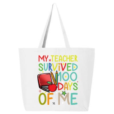 My Teacher Survived 100 Days Of Me Funny School Gift 25L Jumbo Tote