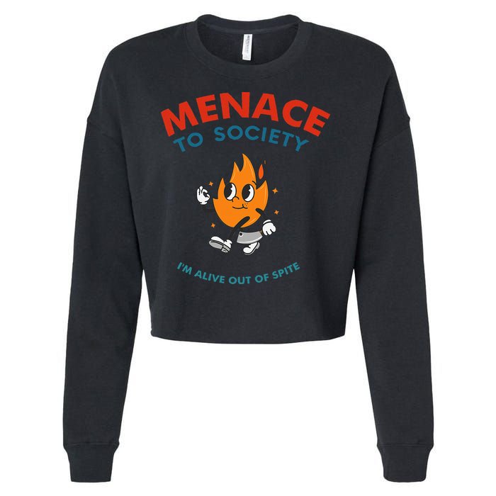 Menace To Society IM Alive Out Of Spite Apparel Cropped Pullover Crew