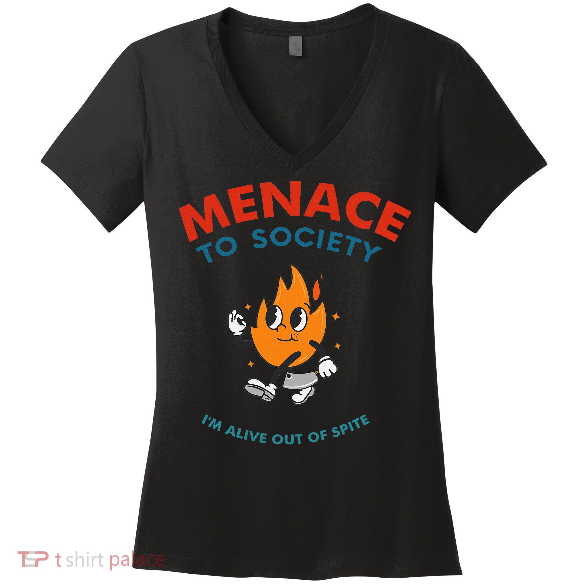 Menace To Society IM Alive Out Of Spite Apparel Women's V-Neck T-Shirt