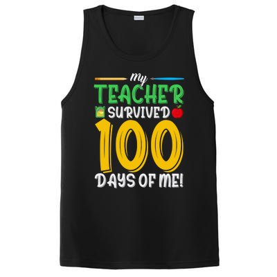 My Teacher Survived 100 Days Of Me Funny School Gift PosiCharge Competitor Tank