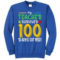 My Teacher Survived 100 Days Of Me Funny School Gift Sweatshirt