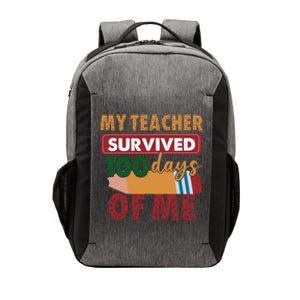 My Teacher Survived 100 Days Of Me Funny Student 100 Days Funny Gift Vector Backpack