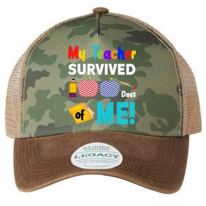 My Teacher Survived 100 Days Of Me Legacy Tie Dye Trucker Hat