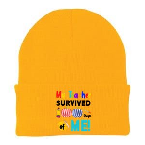 My Teacher Survived 100 Days Of Me Knit Cap Winter Beanie