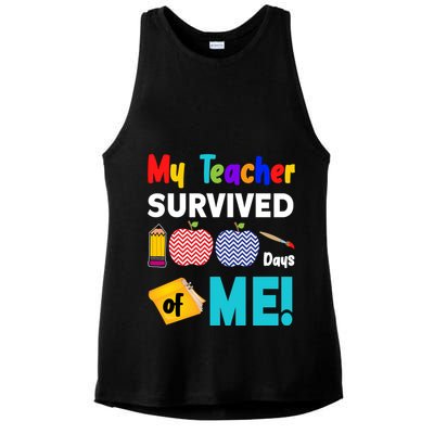 My Teacher Survived 100 Days Of Me Ladies PosiCharge Tri-Blend Wicking Tank