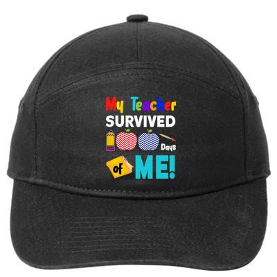 My Teacher Survived 100 Days Of Me 7-Panel Snapback Hat