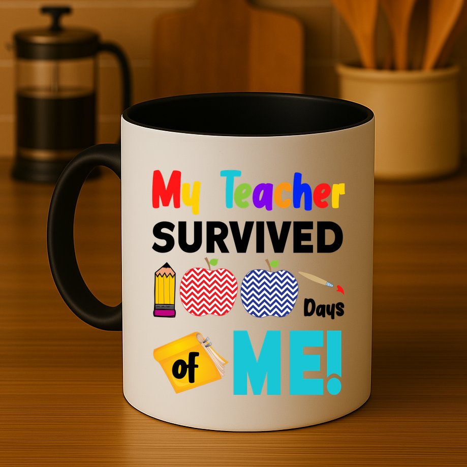 My Teacher Survived 100 Days Of Me Mug