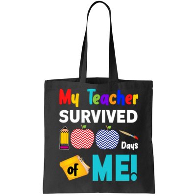 My Teacher Survived 100 Days Of Me Tote Bag