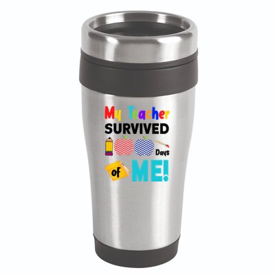 My Teacher Survived 100 Days Of Me 16oz Travel Tumbler