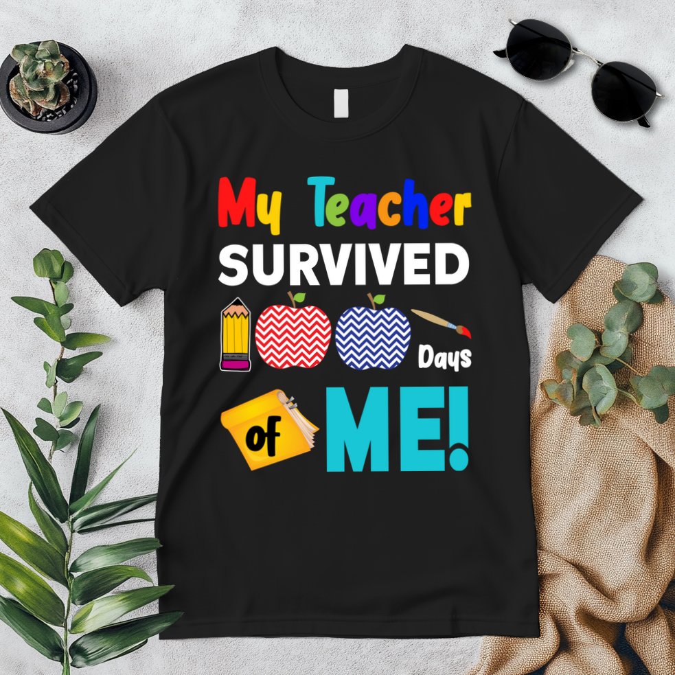 My Teacher Survived 100 Days Of Me Premium T-Shirt