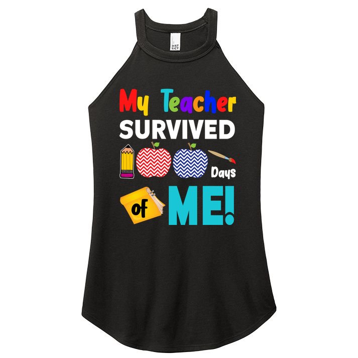 My Teacher Survived 100 Days Of Me Women's Perfect Tri Rocker Tank