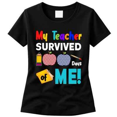 My Teacher Survived 100 Days Of Me Womens T-Shirt