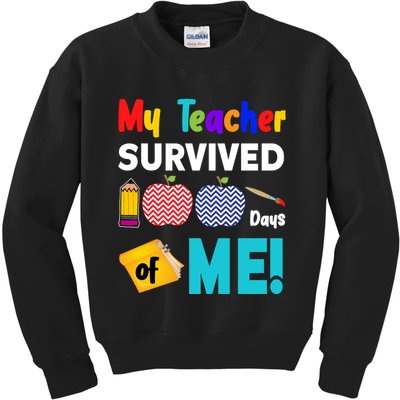 My Teacher Survived 100 Days Of Me Kids Sweatshirt