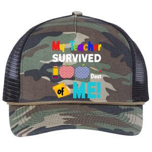 My Teacher Survived 100 Days Of Me Retro Rope Trucker Hat Cap