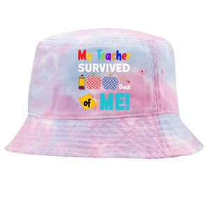 My Teacher Survived 100 Days Of Me Tie-Dyed Bucket Hat