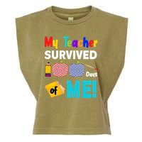 My Teacher Survived 100 Days Of Me Garment-Dyed Women's Muscle Tee