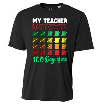 My Teacher Survived 100 Days of Me School Funny Costume Cooling Performance Crew T-Shirt