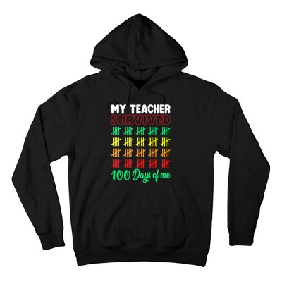 My Teacher Survived 100 Days of Me School Funny Costume Hoodie