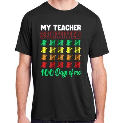 My Teacher Survived 100 Days of Me School Funny Costume Adult ChromaSoft Performance T-Shirt