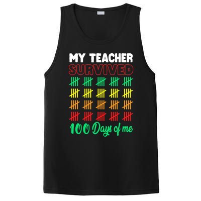 My Teacher Survived 100 Days of Me School Funny Costume PosiCharge Competitor Tank